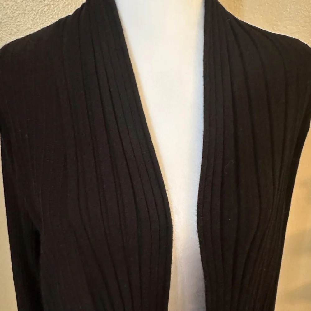Love Trend Long Black Open Cardigan - Picture 2 of 4